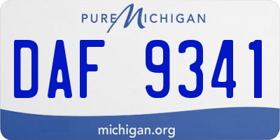 MI license plate DAF9341