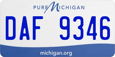 MI license plate DAF9346