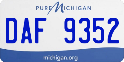MI license plate DAF9352
