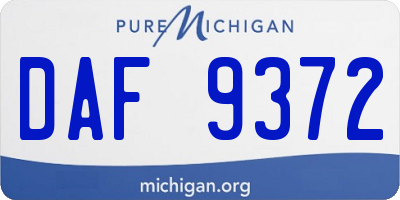 MI license plate DAF9372
