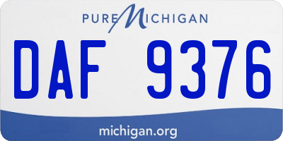 MI license plate DAF9376