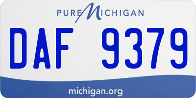 MI license plate DAF9379