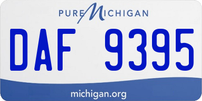 MI license plate DAF9395