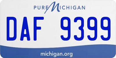 MI license plate DAF9399