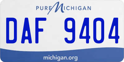 MI license plate DAF9404