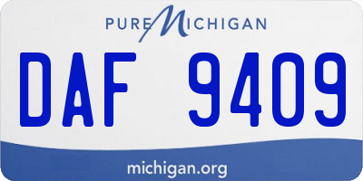 MI license plate DAF9409