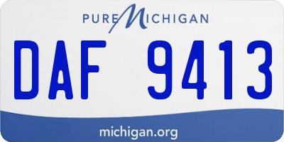 MI license plate DAF9413