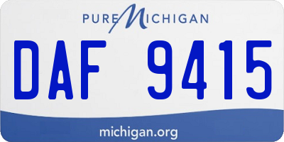 MI license plate DAF9415