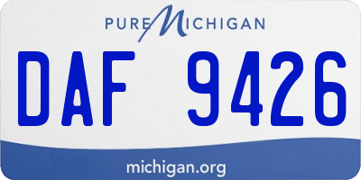 MI license plate DAF9426