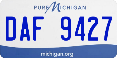 MI license plate DAF9427