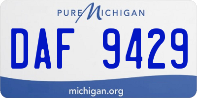 MI license plate DAF9429