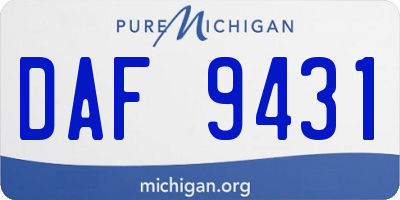 MI license plate DAF9431