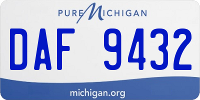 MI license plate DAF9432