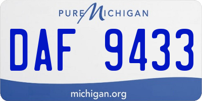 MI license plate DAF9433