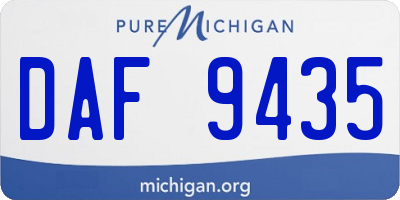 MI license plate DAF9435