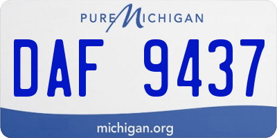 MI license plate DAF9437