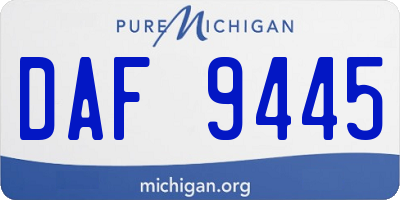MI license plate DAF9445