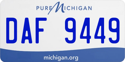MI license plate DAF9449