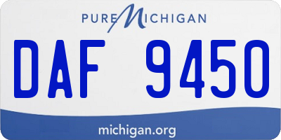 MI license plate DAF9450