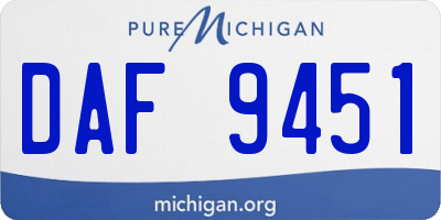 MI license plate DAF9451