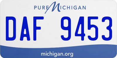 MI license plate DAF9453