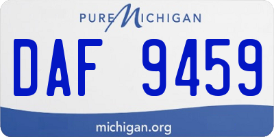 MI license plate DAF9459