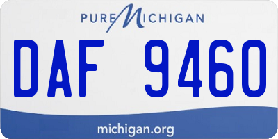 MI license plate DAF9460