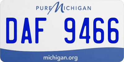 MI license plate DAF9466