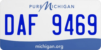 MI license plate DAF9469