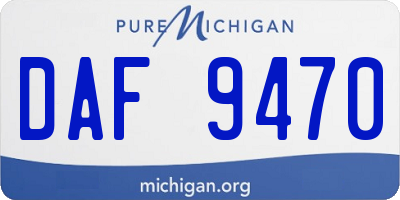 MI license plate DAF9470