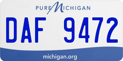 MI license plate DAF9472
