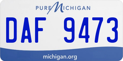MI license plate DAF9473