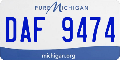 MI license plate DAF9474
