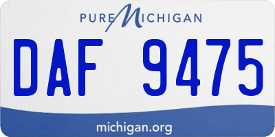 MI license plate DAF9475