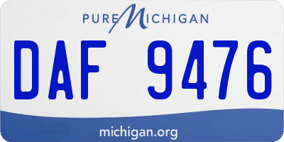 MI license plate DAF9476