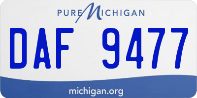 MI license plate DAF9477