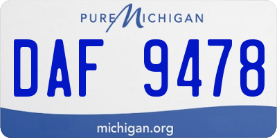 MI license plate DAF9478