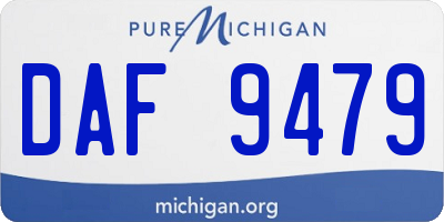 MI license plate DAF9479
