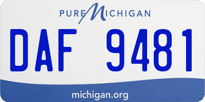 MI license plate DAF9481