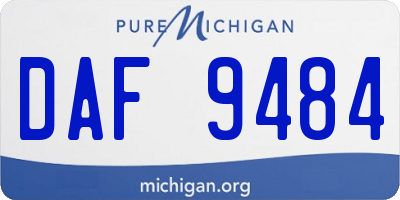 MI license plate DAF9484