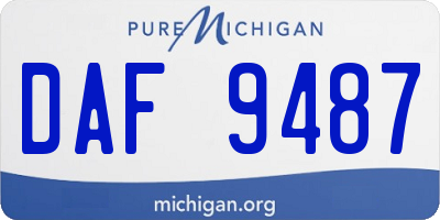 MI license plate DAF9487