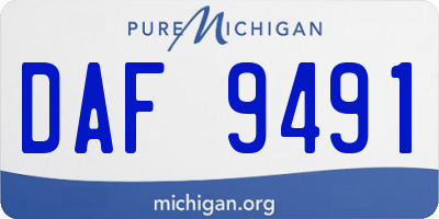 MI license plate DAF9491