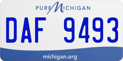 MI license plate DAF9493
