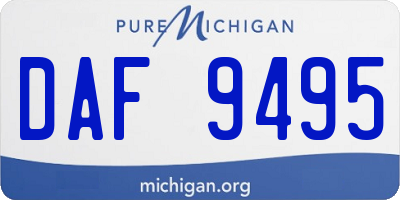 MI license plate DAF9495