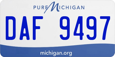 MI license plate DAF9497