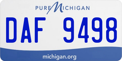 MI license plate DAF9498