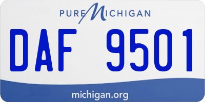 MI license plate DAF9501