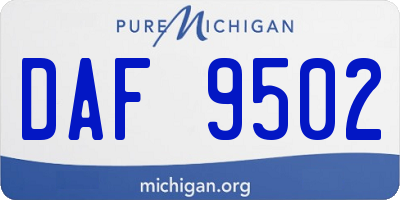 MI license plate DAF9502