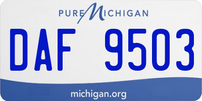 MI license plate DAF9503