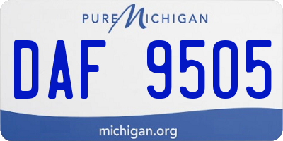MI license plate DAF9505